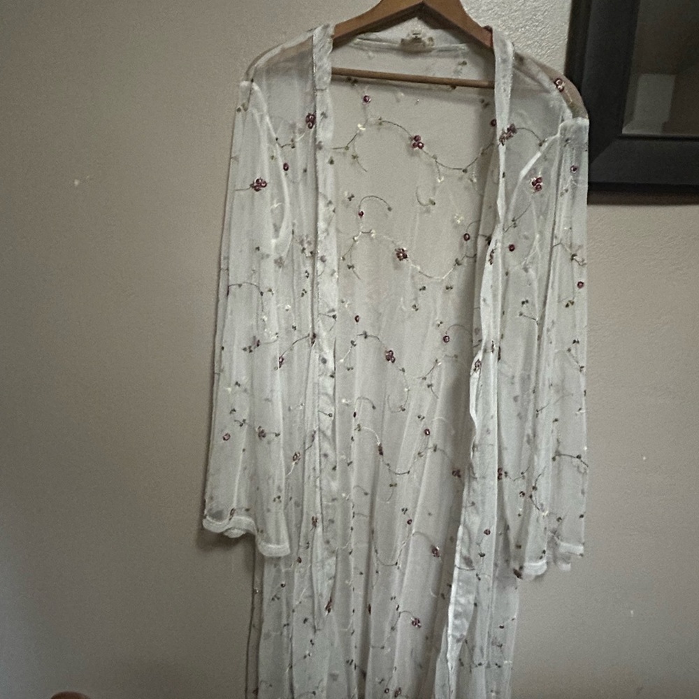 POL NWOT Mesh Tulle Kimono Duster
